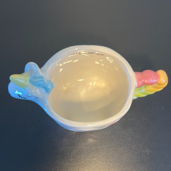 Tag UNICORN Pearl Iridescent YOU ARE UNIQUE Ceramic Cup / Mug / Planter - Picture 9 of 13